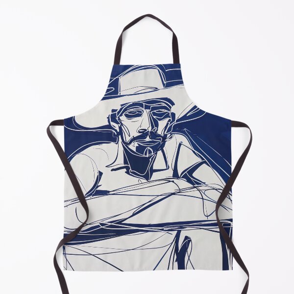 Item preview, Cuban man, portrait - Blue Abstract Art designed and sold by shadow-bloom.