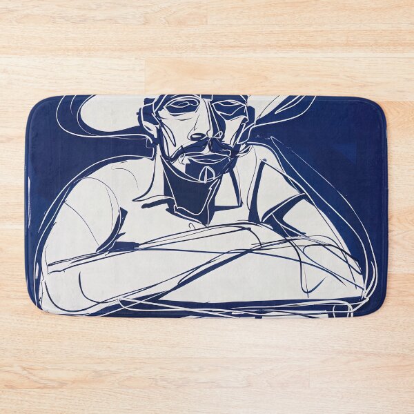 Item preview, Cuban man, portrait - Blue Abstract Art designed and sold by shadow-bloom.