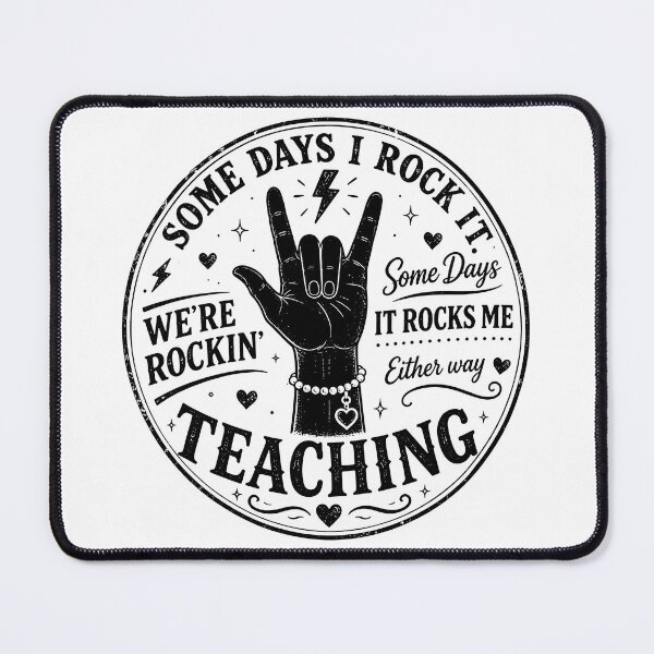 Item preview, Some Days I Rock It Teaching , Retro Teacher Rock Hand designed and sold by Style2Vie.