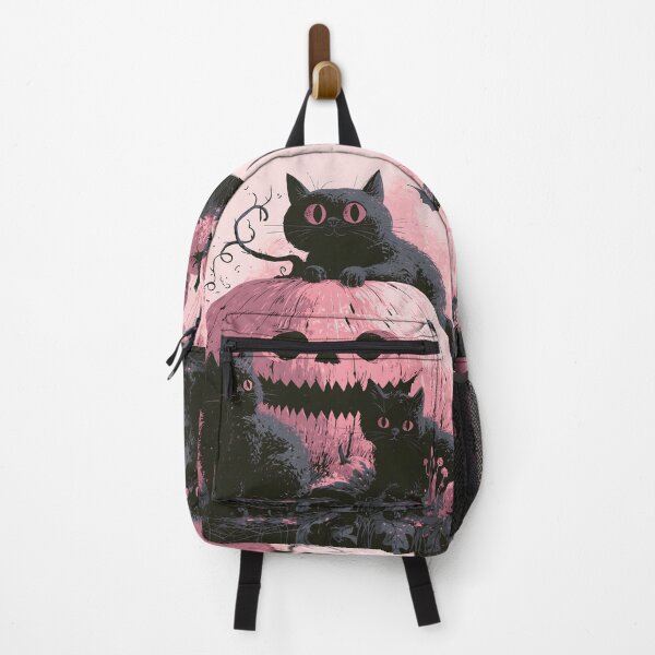 Item preview, Pink Pumpkin Pastel Goth Black Cats Pastelween Halloween Art designed and sold by GrinGalore.