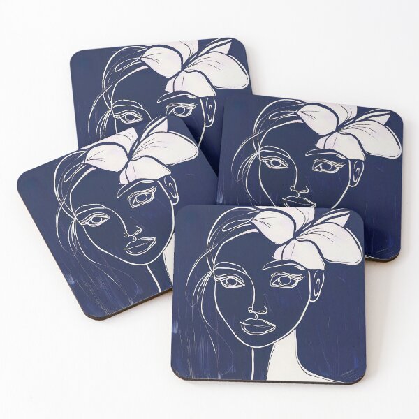 Item preview, Cuban woman - Blue Abstract Art designed and sold by shadow-bloom.