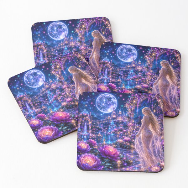 Item preview, Fantasy Bedding Comforter - Blue Moon Elven Garden Bedroom Decor designed and sold by DigiArt8Design.