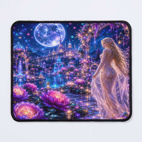 Item preview, Fantasy Bedding Comforter - Blue Moon Elven Garden Bedroom Decor designed and sold by DigiArt8Design.