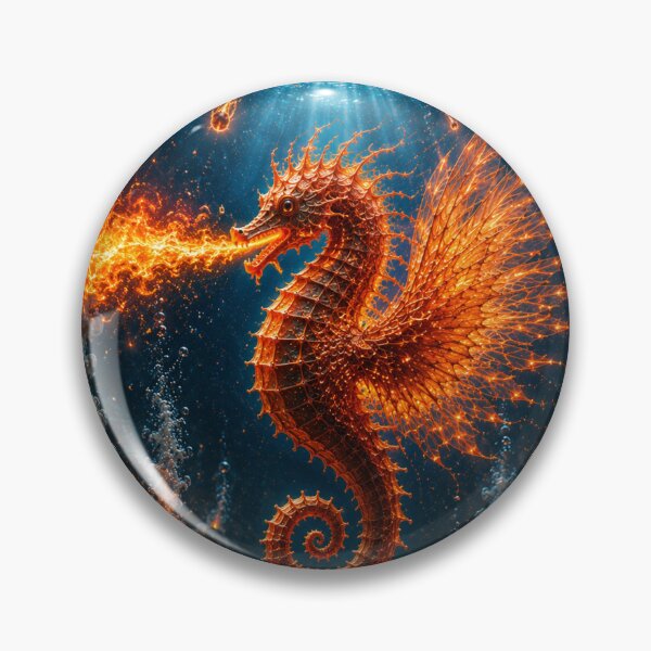 Item preview, Fire-breathing seahorse in the volcanic ocean designed and sold by JBXDesigner.