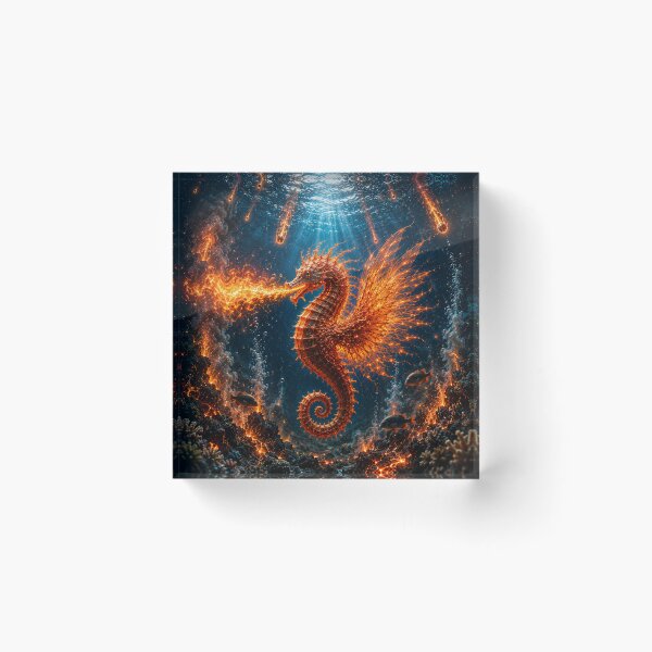 Item preview, Fire-breathing seahorse in the volcanic ocean designed and sold by JBXDesigner.