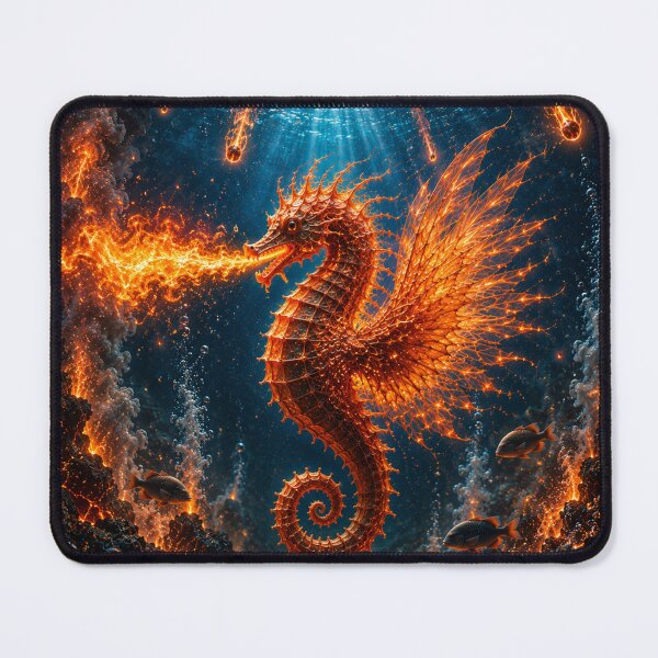 Item preview, Fire-breathing seahorse in the volcanic ocean designed and sold by JBXDesigner.