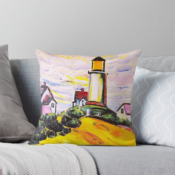 Item preview, The lighthouse landscape coastal seascape painting by Anita Malfatti designed and sold by Jéanpaul  Ferro.