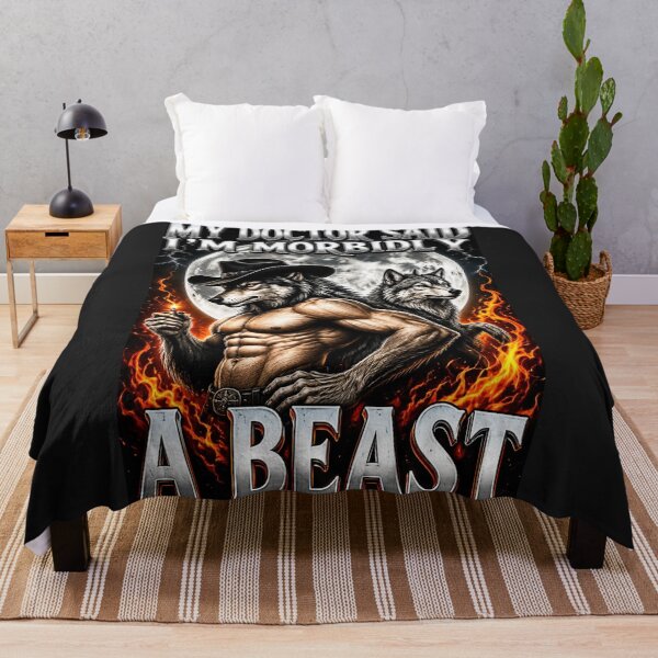 Item preview, My Doctor Said I'm Morbidly A Beast Funny Werewolf Meme designed and sold by INKRebelGraphic.