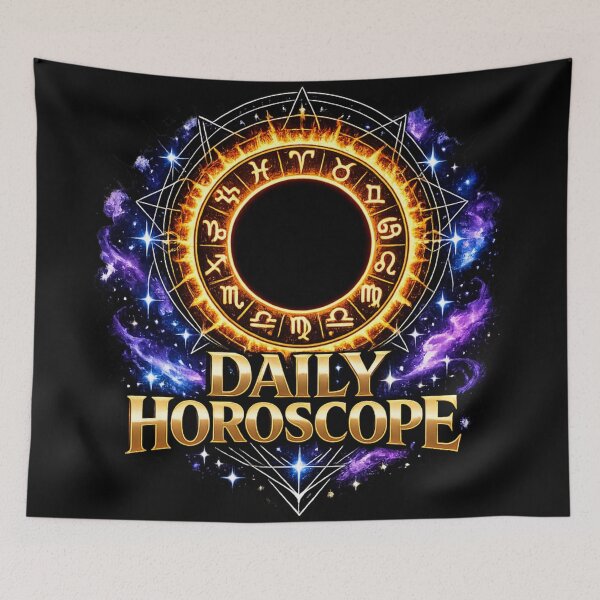 Item preview, Golden Zodiac Wheel Daily Horoscope Cosmic Astrology Design designed and sold by irfanshikh.