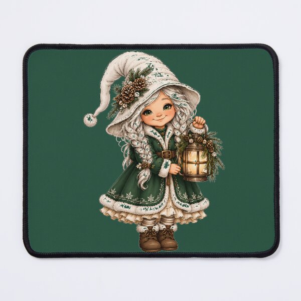 Item preview, Whimsical Winter Girl with Lantern | Cozy Christmas Cottagecore Fantasy Art | Cute Holiday Illustration designed and sold by Shabby Script Archive | Digital Designer .