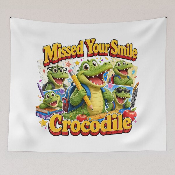 Item preview, Missed Your Smile Crocodile Shirt, Cute Back To School Teacher Tee, First Day Of School Gift, Funny Crocodile T-Shirt For Kids designed and sold by NettyDesign.