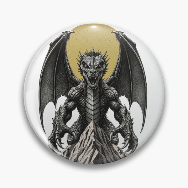 Item preview, Vintage Black Death dragon dark fantasy etching designed and sold by MemoryZoneOfficial.