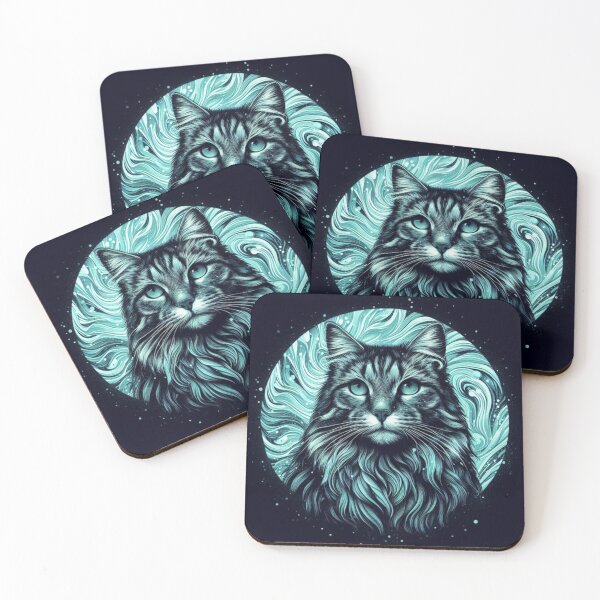 Item preview, Aquamarine Neon Cat  designed and sold by JALNERVION SHOP.
