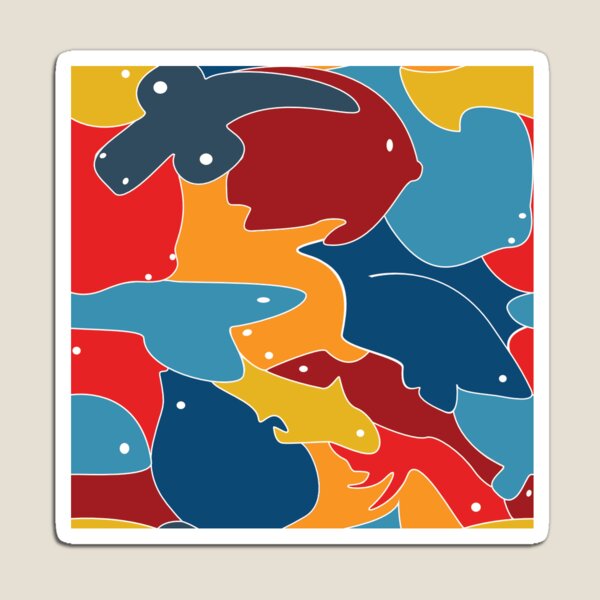 Item preview, Fish Tiles Orange & Blue designed and sold by Outsideuze.