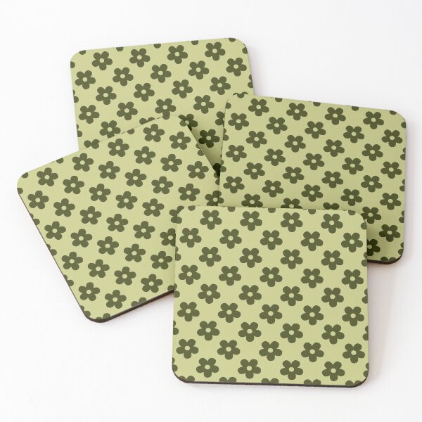 Item preview, Olive Green Floral Pattern | Dark Green Flowers on Sage | Retro Green Floral Design | Preppy Green Flower Pattern | Coquette Olive and Sage Floral Pattern | Vintage Daisy Pattern designed and sold by VivaFy.