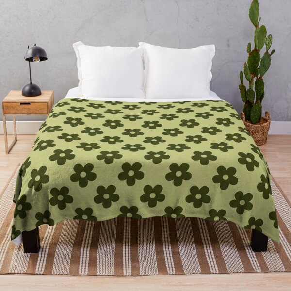 Item preview, Olive Green Floral Pattern | Dark Green Flowers on Sage | Retro Green Floral Design | Preppy Green Flower Pattern | Coquette Olive and Sage Floral Pattern | Vintage Daisy Pattern designed and sold by VivaFy.