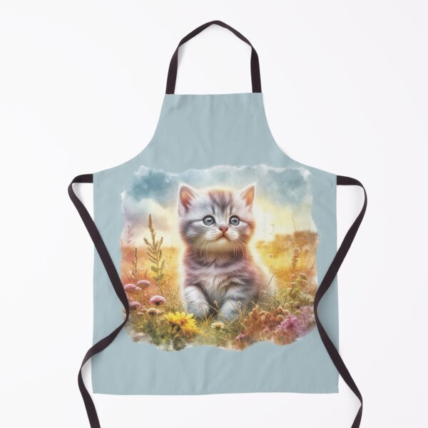 Item preview, Whimsical Watercolor Kitten in Wildflowers | Cute Floral Cat Art designed and sold by Rocket&Stars.