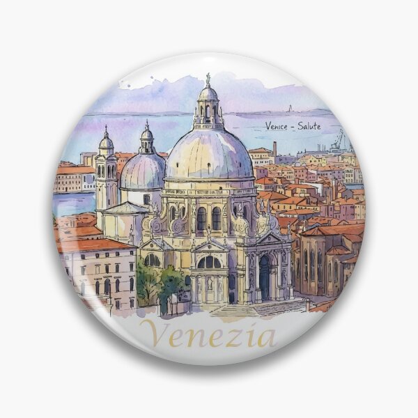 Item preview, Venice Italy Santa Maria della Salute Basilica Watercolor Art designed and sold by NareArt.
