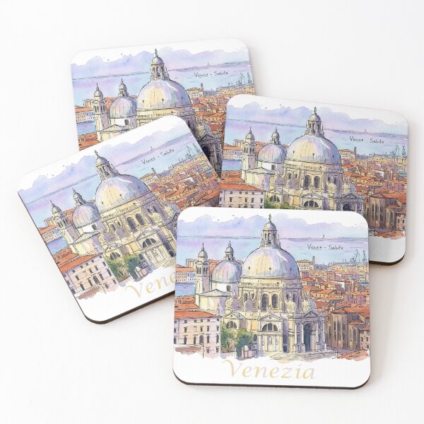 Item preview, Venice Italy Santa Maria della Salute Basilica Watercolor Art designed and sold by NareArt.