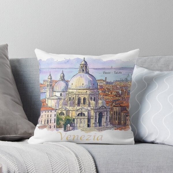 Item preview, Venice Italy Santa Maria della Salute Basilica Watercolor Art designed and sold by NareArt.