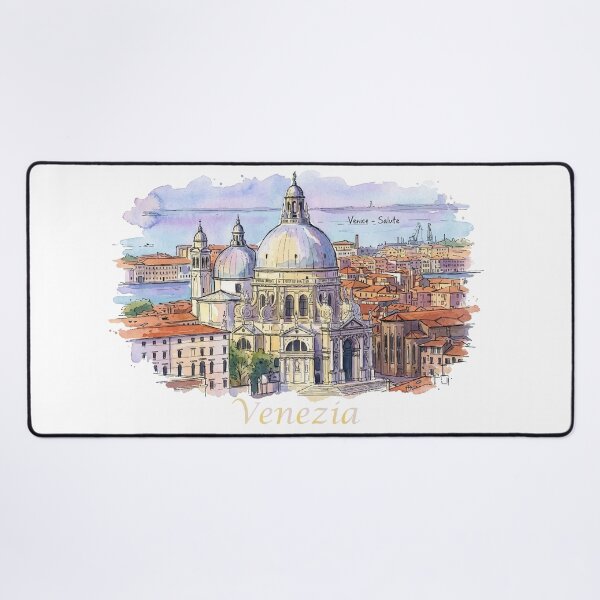Item preview, Venice Italy Santa Maria della Salute Basilica Watercolor Art designed and sold by NareArt.