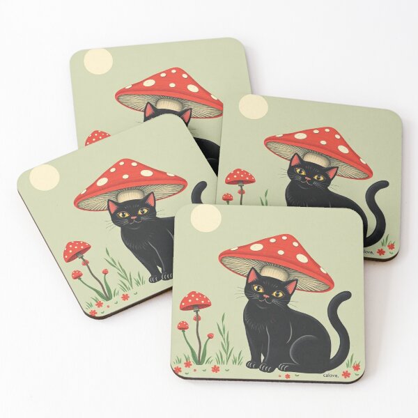 Item preview,  Black Cat Mushroom Lover Design designed and sold by swara-2016.