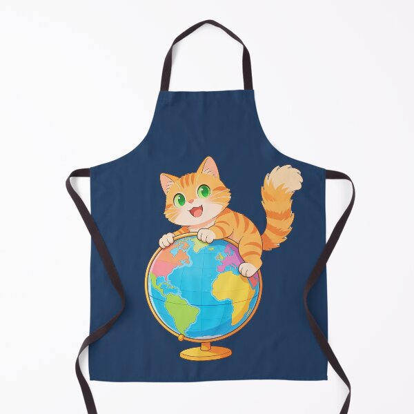 Item preview, Cute Cat Hugging Globe Kawaii Cartoon World Travel Sticker designed and sold by OksArtStudio.