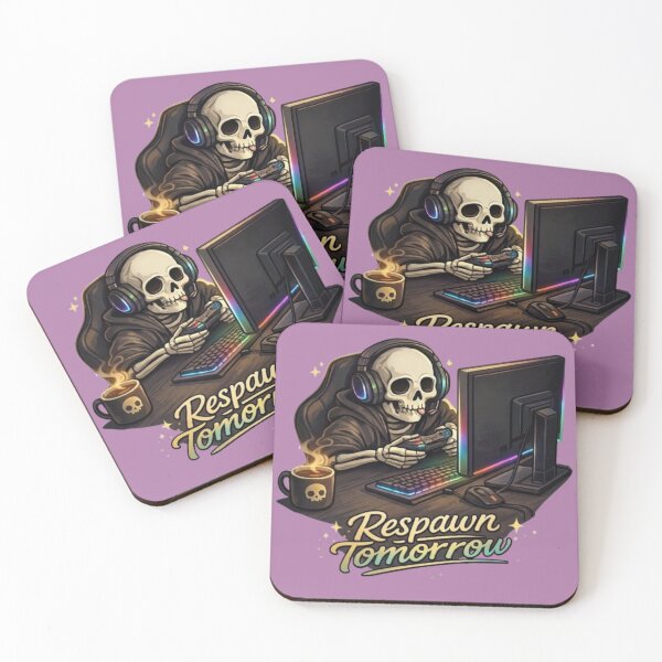 Item preview, Respawn Tomorrow Skeleton Gamer – Funny Sleep Deprived Gaming Quote Graphic designed and sold by Northern Glow Art.