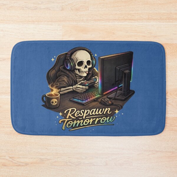 Item preview, Respawn Tomorrow Skeleton Gamer – Funny Sleep Deprived Gaming Quote Graphic designed and sold by Northern Glow Art.