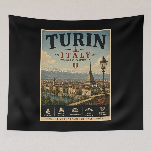 Item preview, Vintage Turin - Italy Poster designed and sold by GoodOldVintage.