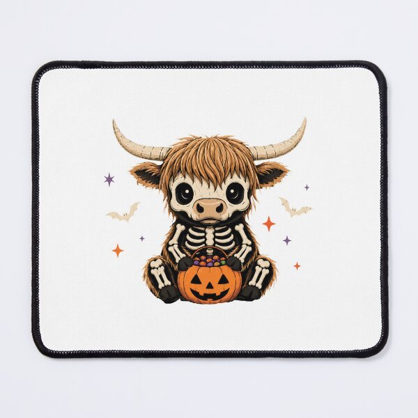 Item preview, Cute Skeleton Highland Cow Halloween | Spooky Scottish Cow Pumpkin Kawaii Halloween Animal Design designed and sold by MAPDDesigns.