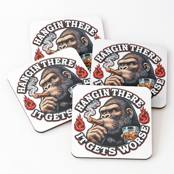 Item preview, Hanging There It Gets Worse funny Gorilla designed and sold by INKRebelGraphic.