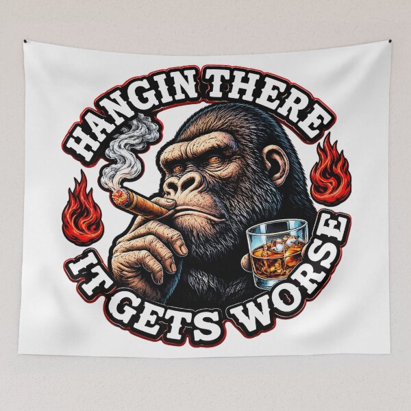Item preview, Hanging There It Gets Worse funny Gorilla designed and sold by INKRebelGraphic.
