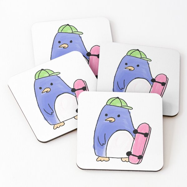 Item preview, Cute Blue Penguin With Skateboard designed and sold by Amareajaosa.