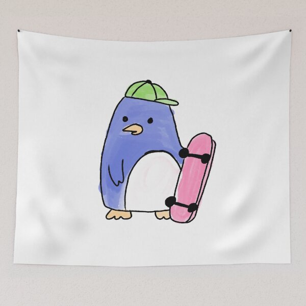 Item preview, Cute Blue Penguin With Skateboard designed and sold by Amareajaosa.