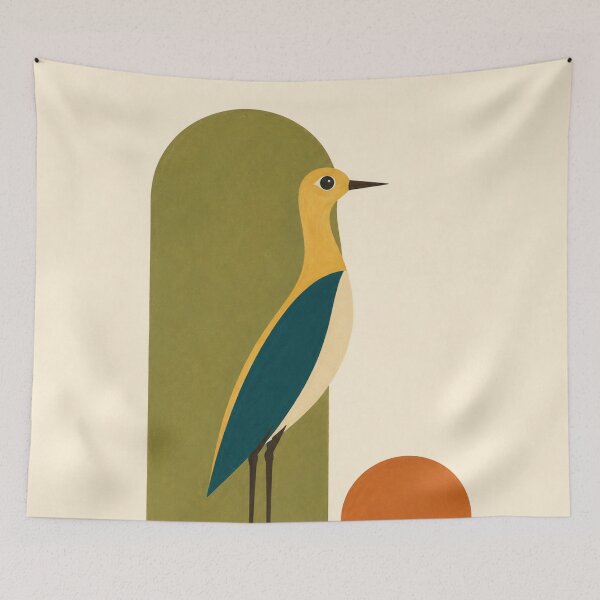 Item preview, Retro 70s Mid Century Bauhaus Crane Bird Print designed and sold by Filora Atelier | Bird Art.