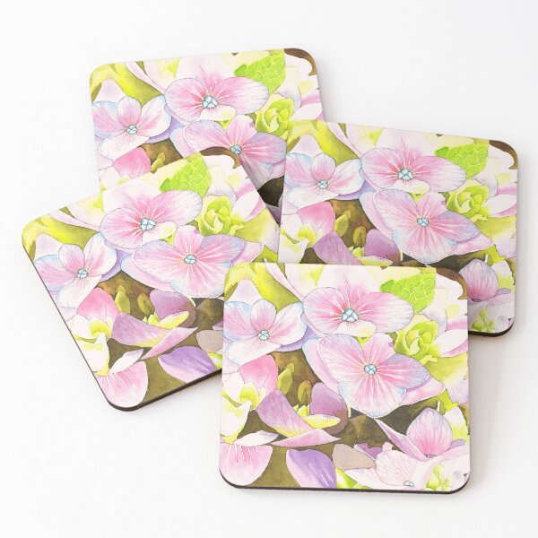 Item preview, Pink Hydrangea Watercolor Floral Painting designed and sold by Cobalt Blue Watercolors.
