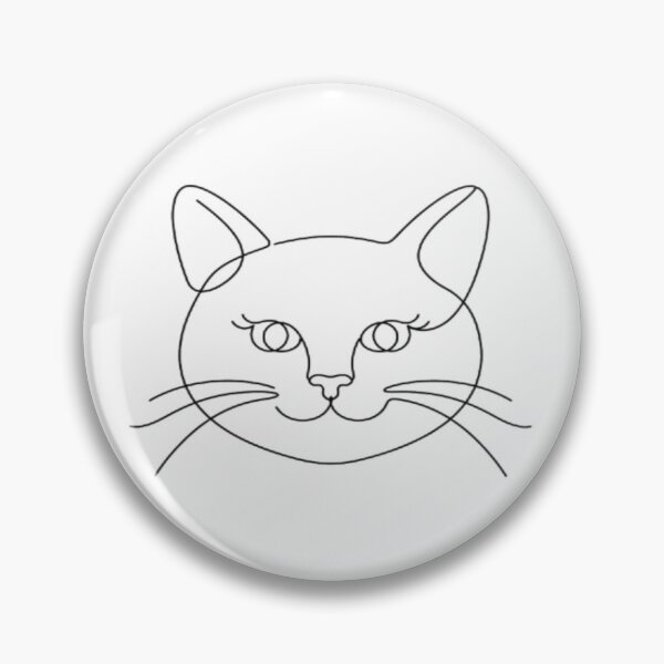 Item preview, Minimalist Cat Face Line Art Illustration designed and sold by DailySparks.