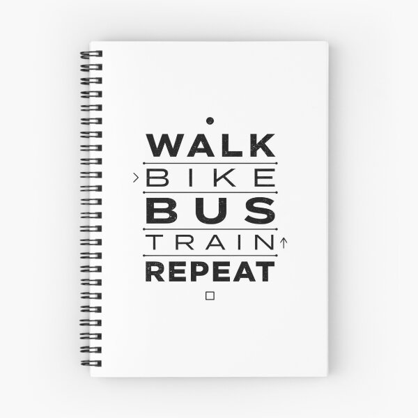 Item preview, Walk Bike Bus Train Repeat Minimalist Transit Typography Shirt      designed and sold by DArtfulStudio.