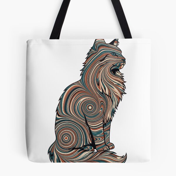 Item preview, Maine Coon Cat Ink Marbling Illustration Design designed and sold by Ninjacatoff.