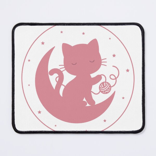 Item preview, Cat with Ball of Yarn on Pink Moon for Knitters designed and sold by FantasyPearl.