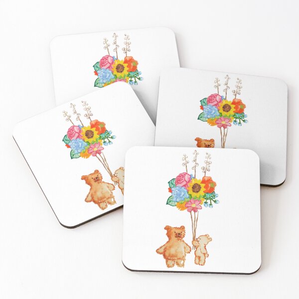 Item preview, Two Cute Bears With Flower Balloons Cute Gift Children designed and sold by BOKEbyTC.