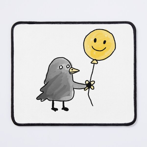 Item preview, Cute Bird Holding Yellow Smile Balloon designed and sold by Amareajaosa.