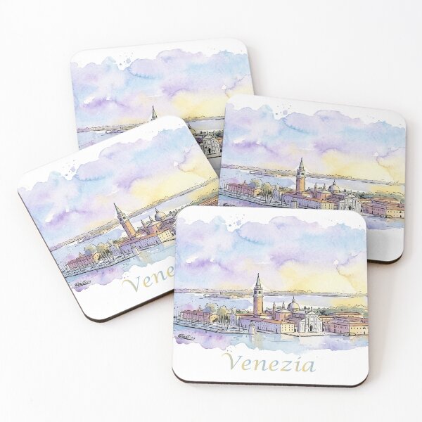 Item preview, Venice Italy San Giorgio Maggiore Island Watercolor Art designed and sold by NareArt.