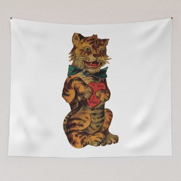 Aperçu de l'œuvre Scrapbook Vintage Tigre Saint Valentin créée et vendue par TIGERRIFIC.