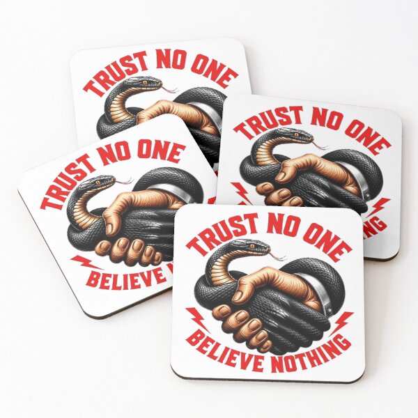 Item preview, Trust No One Believe Nothing Snake Handshake designed and sold by INKRebelGraphic.