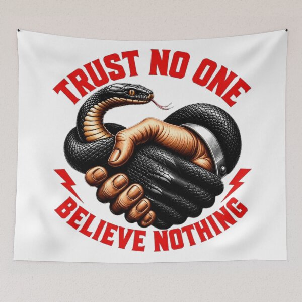 Item preview, Trust No One Believe Nothing Snake Handshake designed and sold by INKRebelGraphic.