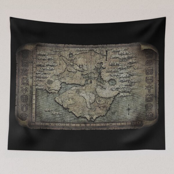Item preview, Shadow of the Colossus Forbidden Lands Map Distressed designed and sold by Power Up Prints.