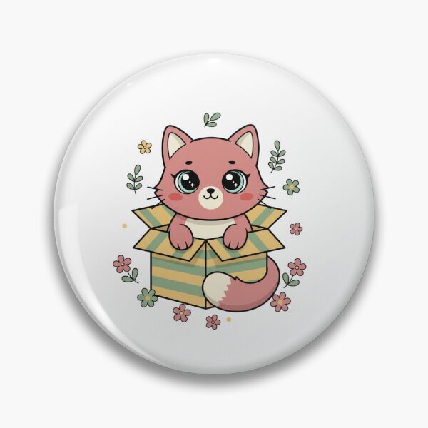 Item preview, Cute Kawaii Cat in Box Sticker | Pink Cat Cardboard Box Art designed and sold by HOODYBUDSTYLES.
