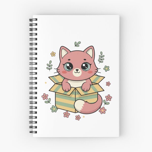 Item preview, Cute Kawaii Cat in Box Sticker | Pink Cat Cardboard Box Art designed and sold by HOODYBUDSTYLES.